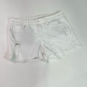Level 99 Jean Shorts Womens 28 Chelsea White Cut Off Denim Distressed Mid Rise